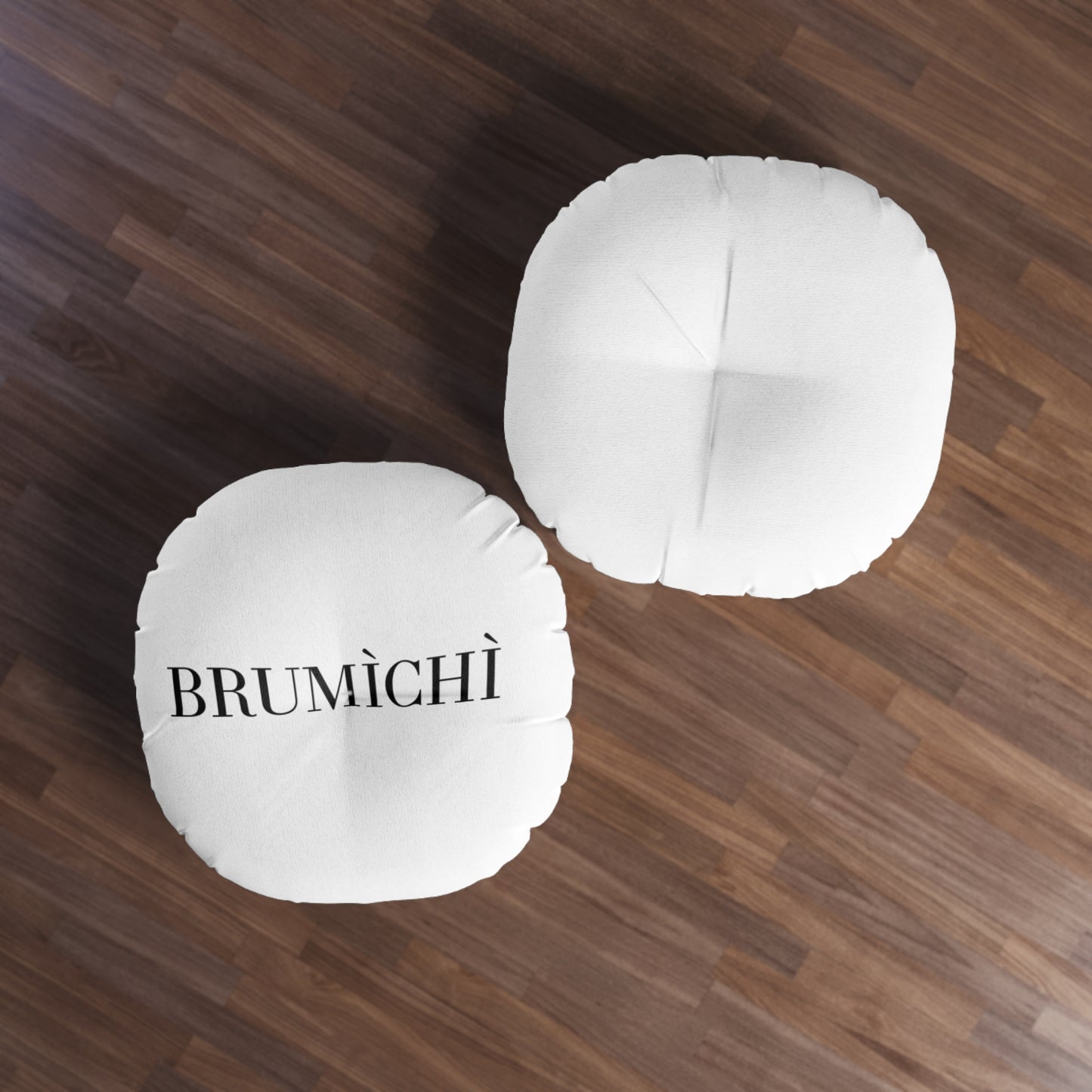 Modern Tufted Round Floor Pillow with BRUMÌCHÌ Design