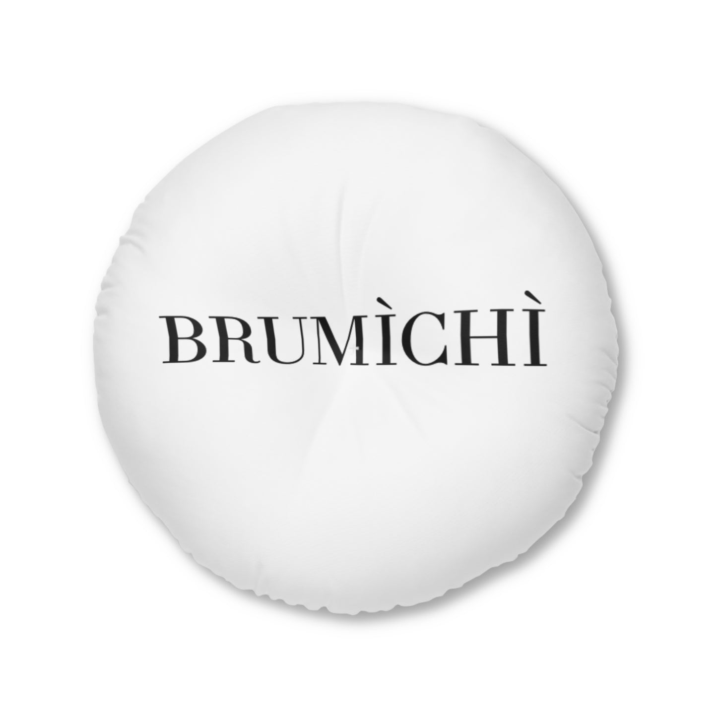 Modern Tufted Round Floor Pillow with BRUMÌCHÌ Design