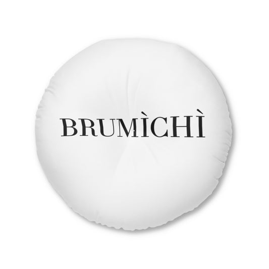 Modern Tufted Round Floor Pillow with BRUMÌCHÌ Design