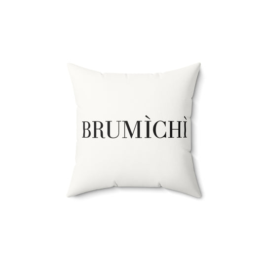 Chic Faux Suede Pillow with 'BRUMÌCHÌ' Design - Modern Home Decor