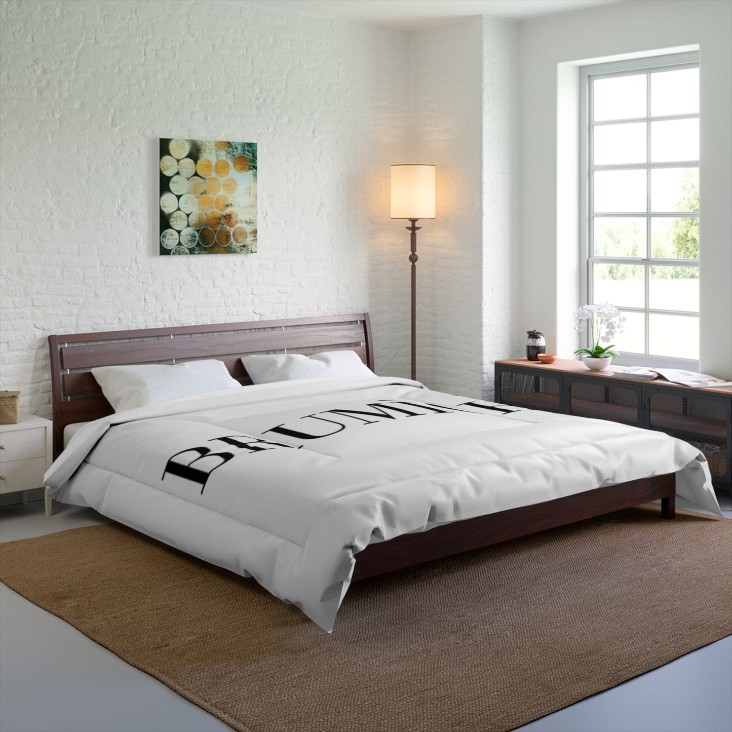 Modern Minimalist Comforter with 'BRUMÌCHÌ' Design – Cozy Bedding for Stylish Bedrooms