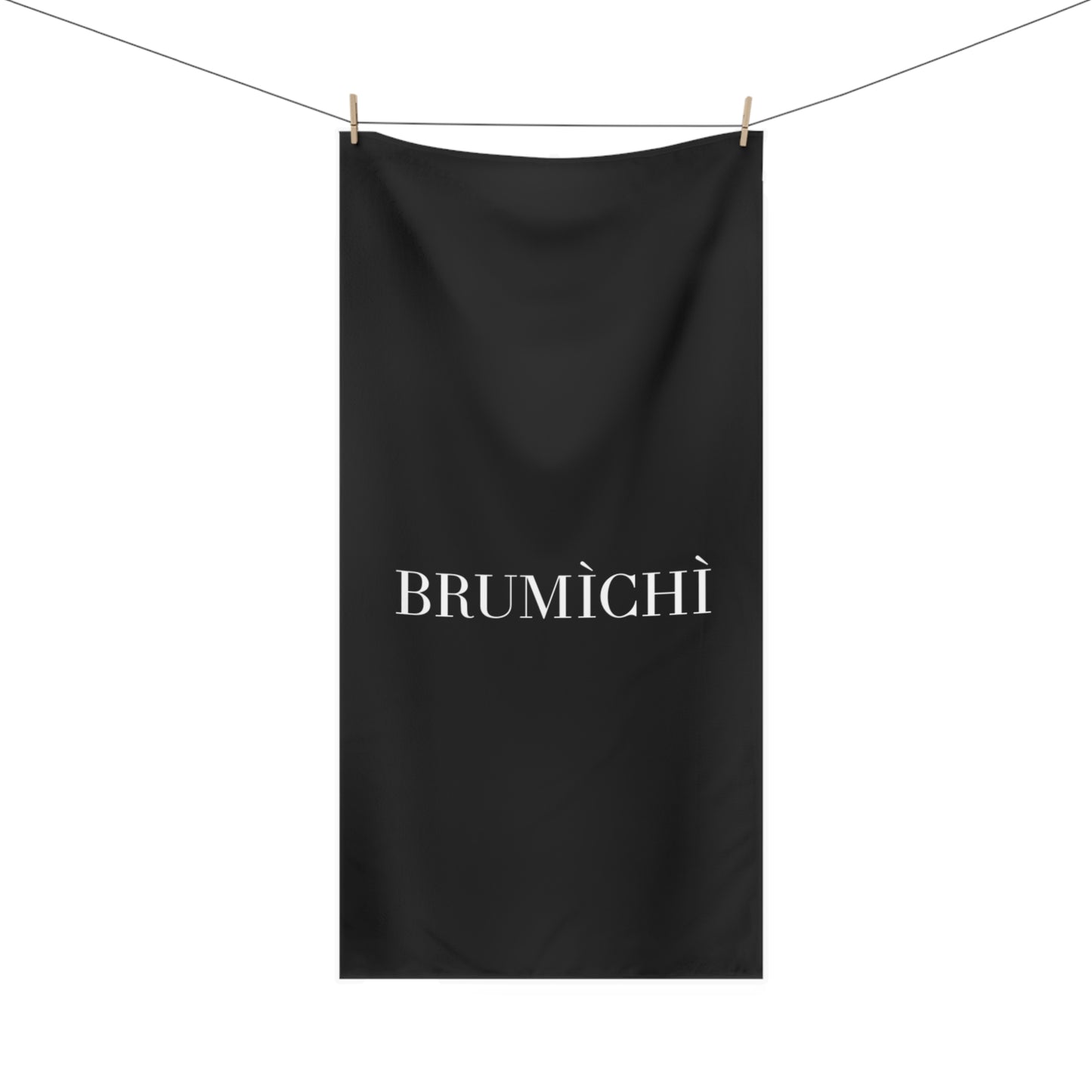 Elegant Mink-Cotton Towel with 'BRUMÌCHÌ' Design - Perfect for Spa & Beach Days