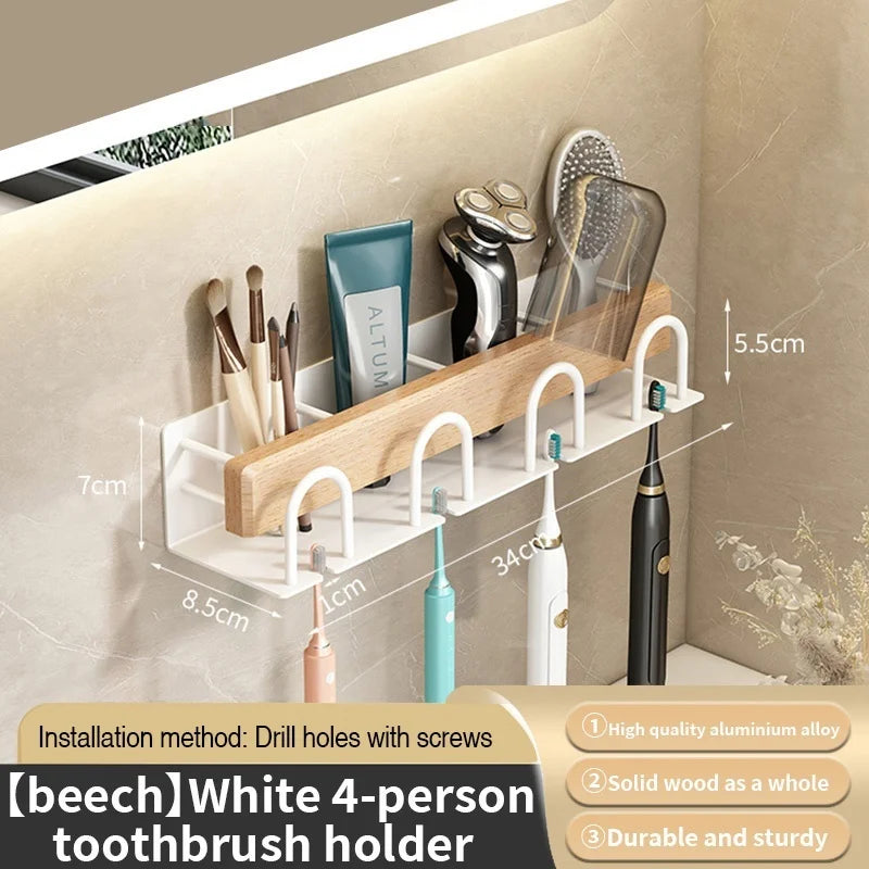 Wood Toothbrush Holder